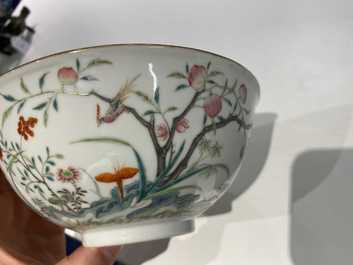 A Chinese famille rose 'peach blossom' bowl, Guangxu mark and of the period